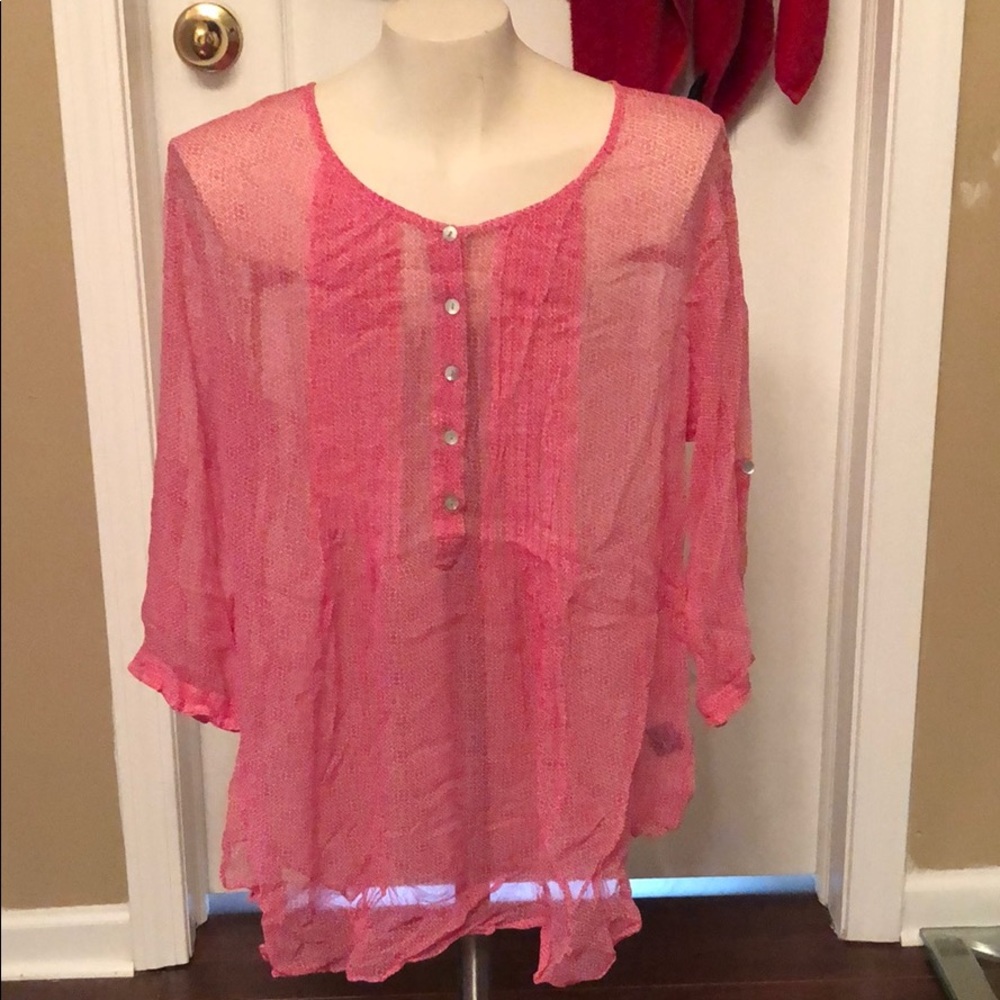 Pink 3/4 Sleeve Blouse